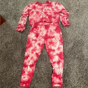 Fashion Nova pink tie dye sweatsuit